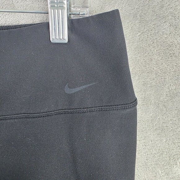 Womens Nike Dri Fit Black Performance Capris Leggings Hi Rise Polyester Blend XL - Picture 3 of 11